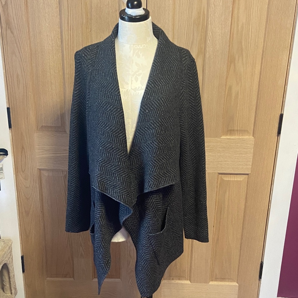 Lauren Ralph Lauren Dark Gray Open Front Cardigan